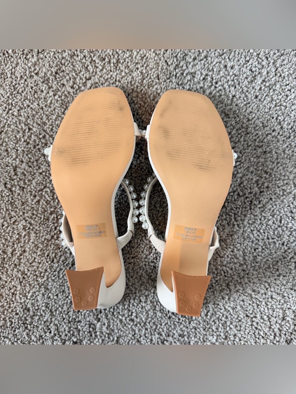 Dolce Vita Pearl-Embellished Cream Block Heel Mule - Picture 6 of 6